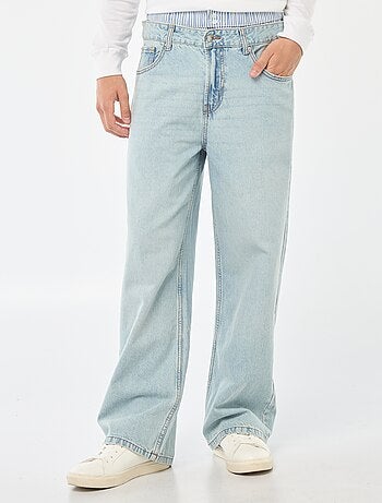Jeans larghi stile baggy con finto slip integrato in vita