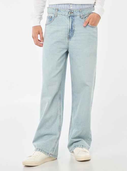 Jeans larghi stile baggy con finto slip integrato in vita - Kiabi