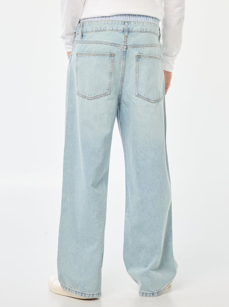 Jeans larghi stile baggy con finto slip integrato in vita Blu - Kiabi