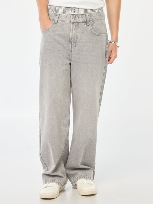 Jeans larghi stile baggy con finto slip integrato in vita - Kiabi