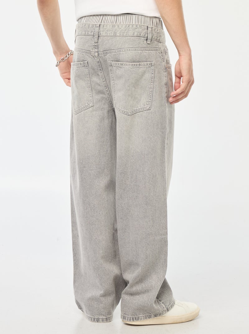 HUGO - Jeans con fit affusolato e vita ad altezza regolare in denim grigio - Grigio