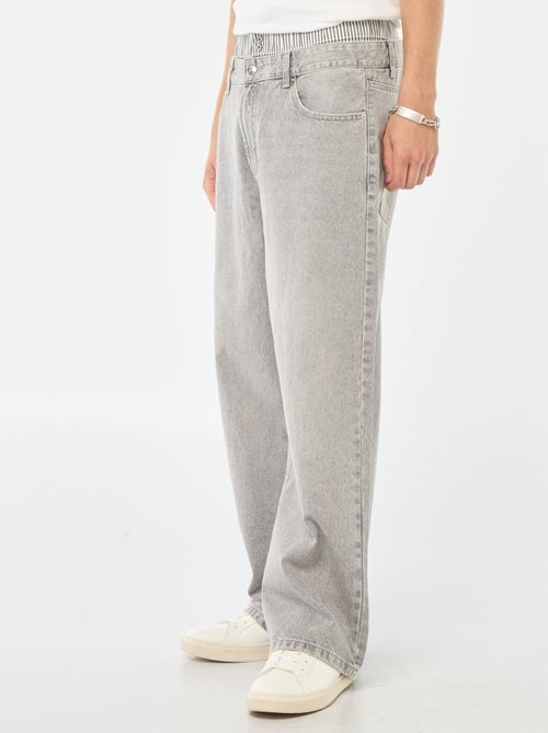 Jeans larghi stile baggy con finto slip integrato in vita - Kiabi