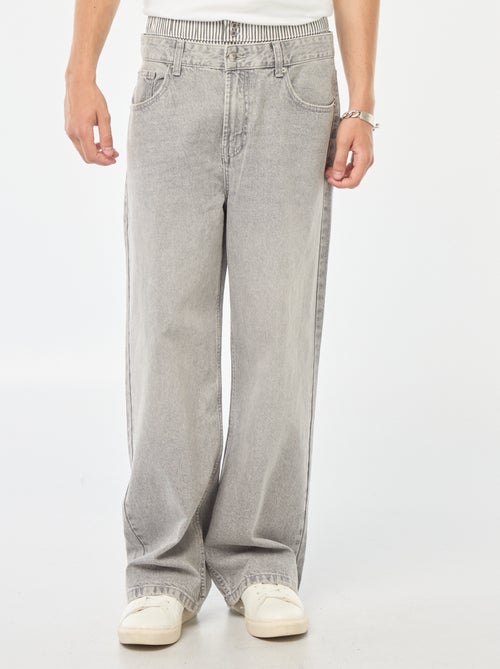 Jeans larghi stile baggy con finto slip integrato in vita - Kiabi