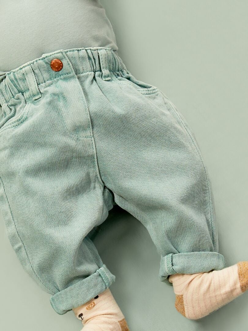 Jeans larghi tinta unita BLU - Kiabi