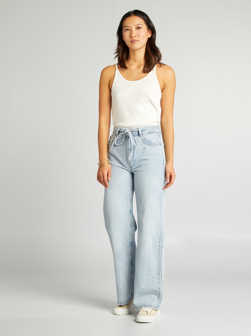 Jeans larghi / wide leg a vita alta BLU - Kiabi