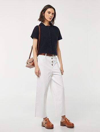 Jeans larghi / wide leg apertura per bottoni fantasia -