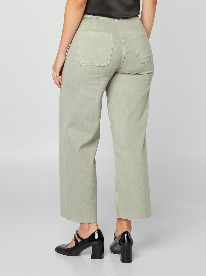 Jeans larghi / wide leg apertura per bottoni fantasia - VERDE - Kiabi