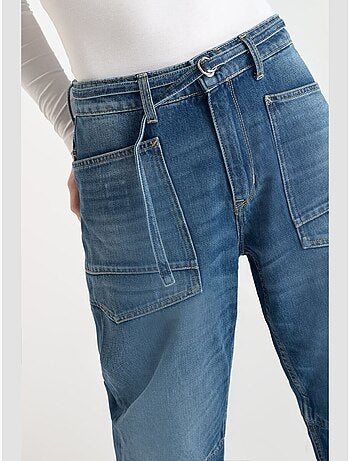 Jeans loose, taglio largo , lunghezza 34
