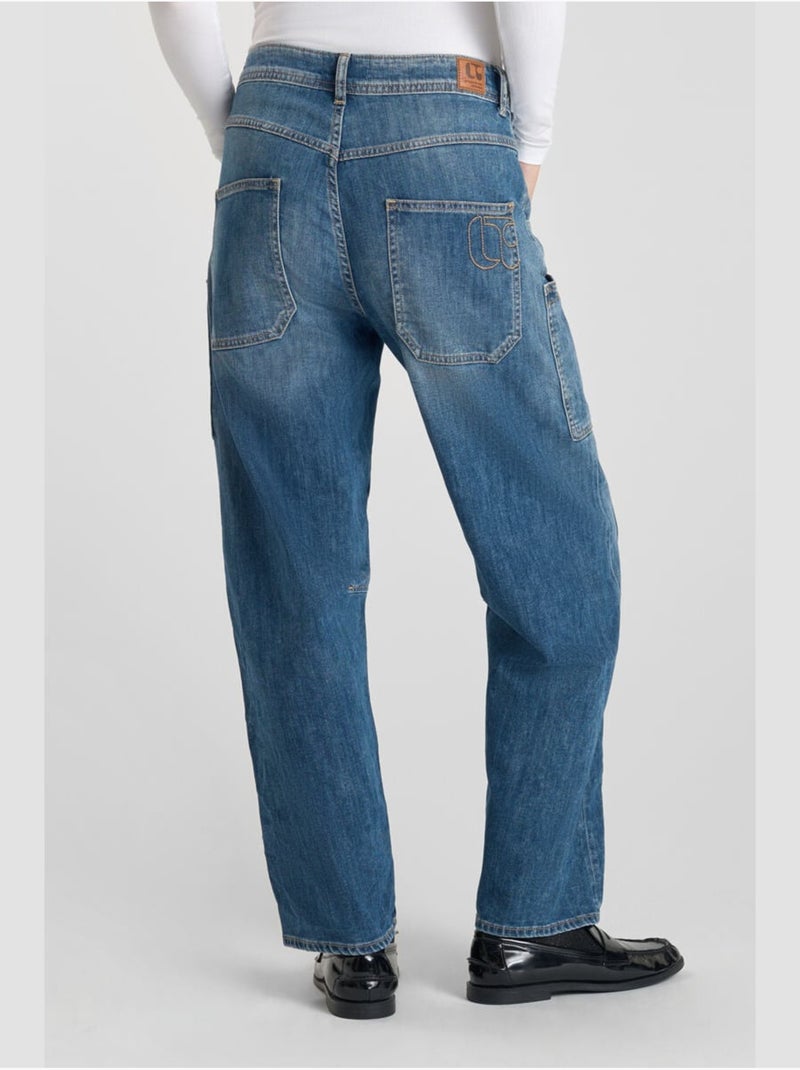 Jeans loose, taglio largo , lunghezza 34 Blu - Kiabi