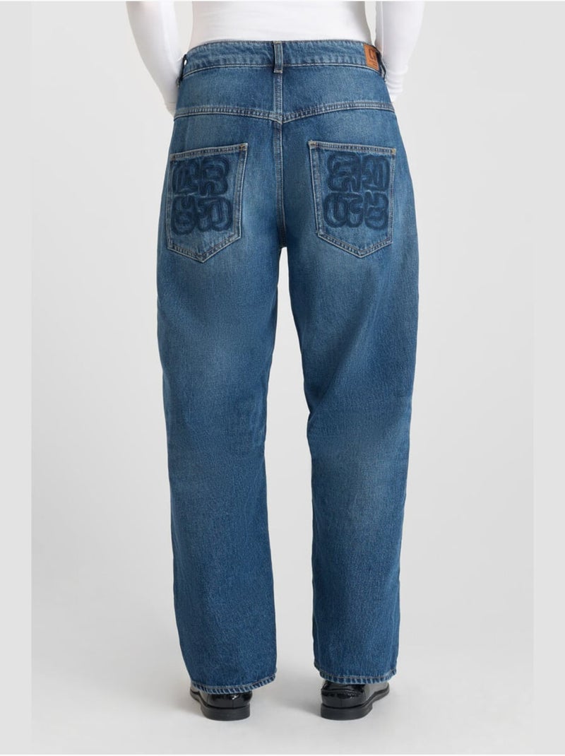 Jeans loose, taglio largo , lunghezza 34 Blu - Kiabi