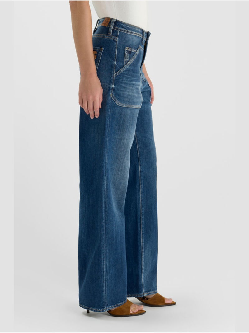 Jeans loose, taglio largo , lunghezza 34 Blu - Kiabi