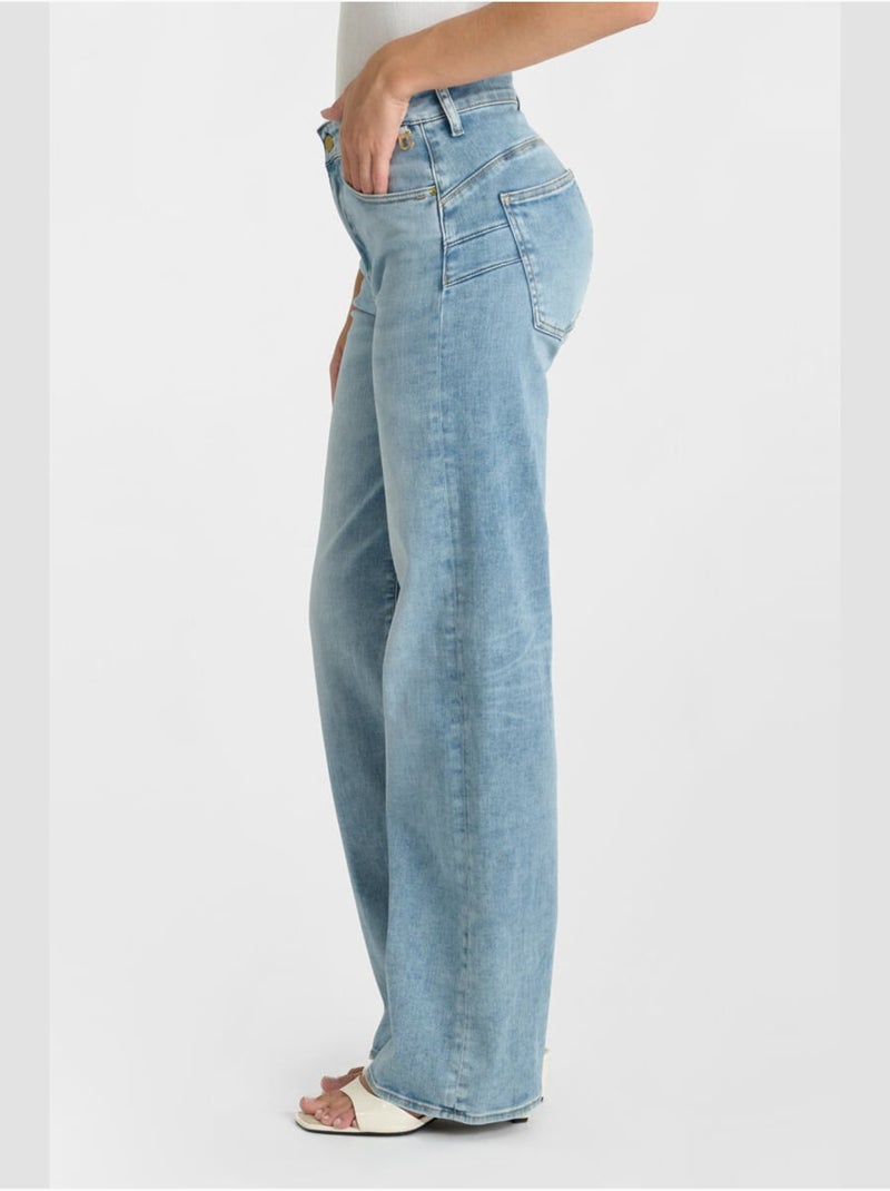 Jeans loose, taglio largo , lunghezza 34 Blu - Kiabi