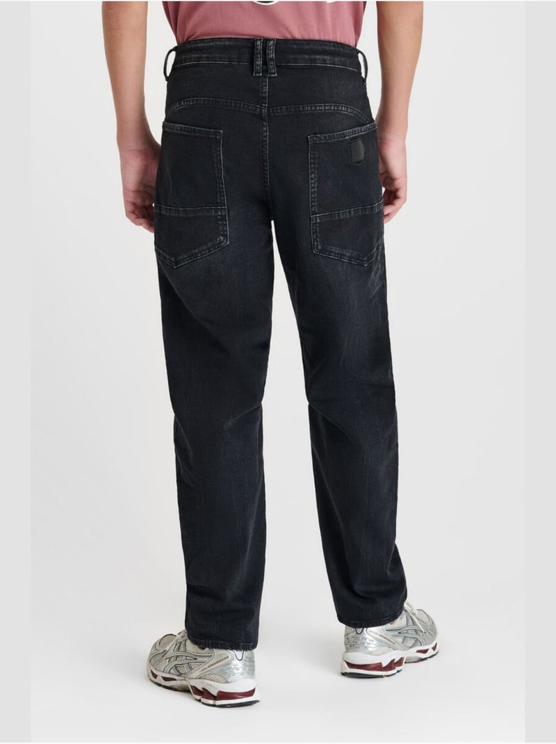 Jeans loose, taglio largo NOAH, lunghezza 34 Nero - Kiabi