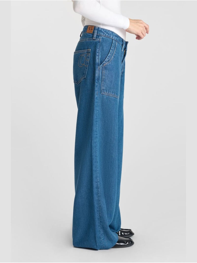 Jeans loose, taglio largo VICTORIA, lunghezza 34 Blu - Kiabi