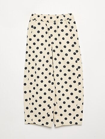 Jeans modello barrel con stampa a pois