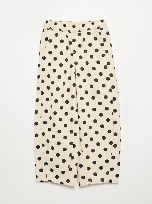 Jeans modello barrel con stampa a pois - Kiabi