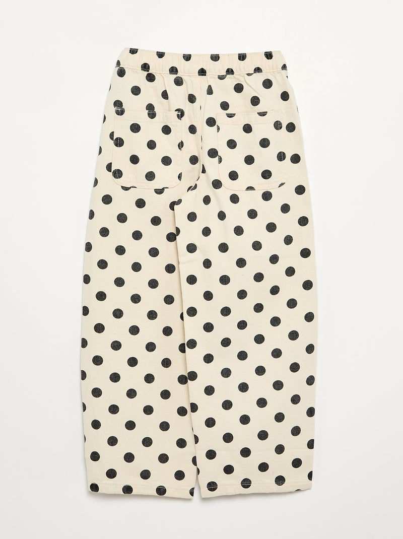 Jeans modello barrel con stampa a pois Bianco - Kiabi
