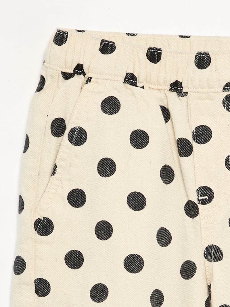 Jeans modello barrel con stampa a pois Bianco - Kiabi