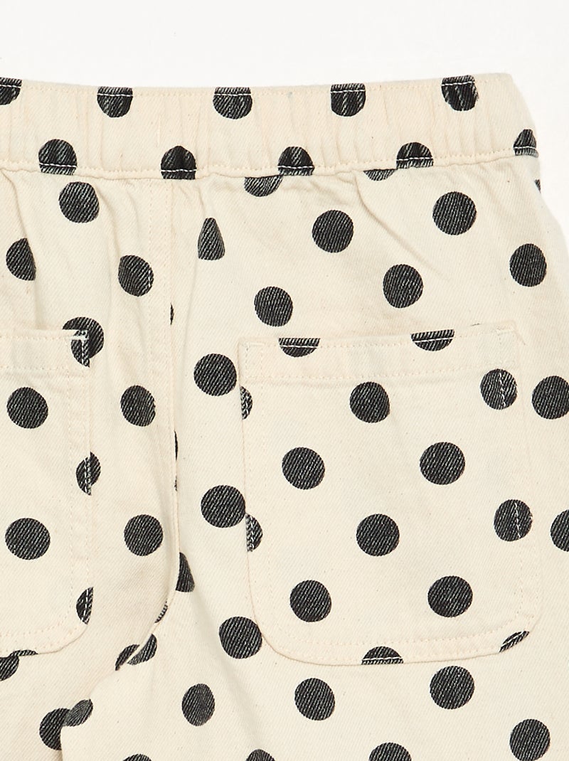Jeans modello barrel con stampa a pois Bianco - Kiabi