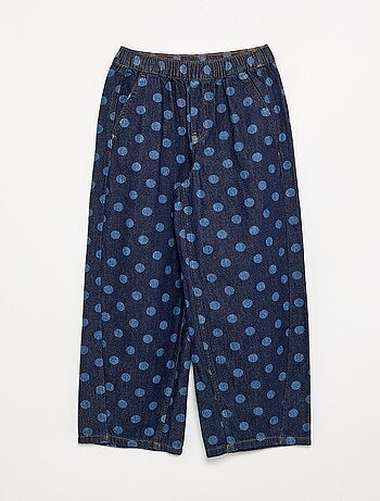 Jeans modello barrel con stampa a pois