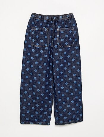 Jeans modello barrel con stampa a pois
