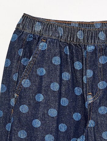 Jeans modello barrel con stampa a pois