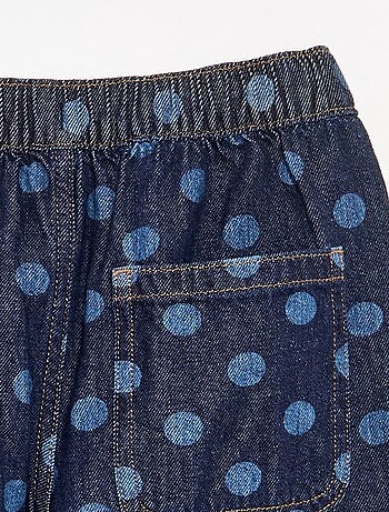 Jeans modello barrel con stampa a pois