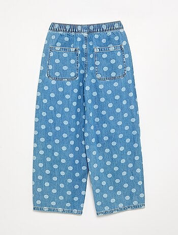 Jeans modello barrel con stampa a pois