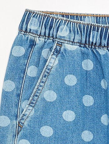 Jeans modello barrel con stampa a pois
