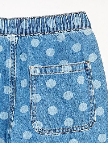 Jeans modello barrel con stampa a pois