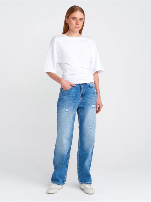 Jeans mom a vita alta a gamba ampia dilvin - Kiabi Jeans mom a vita alta a gamba ampia dilvin - Kiabi