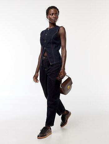 Jeans mom a vita alta