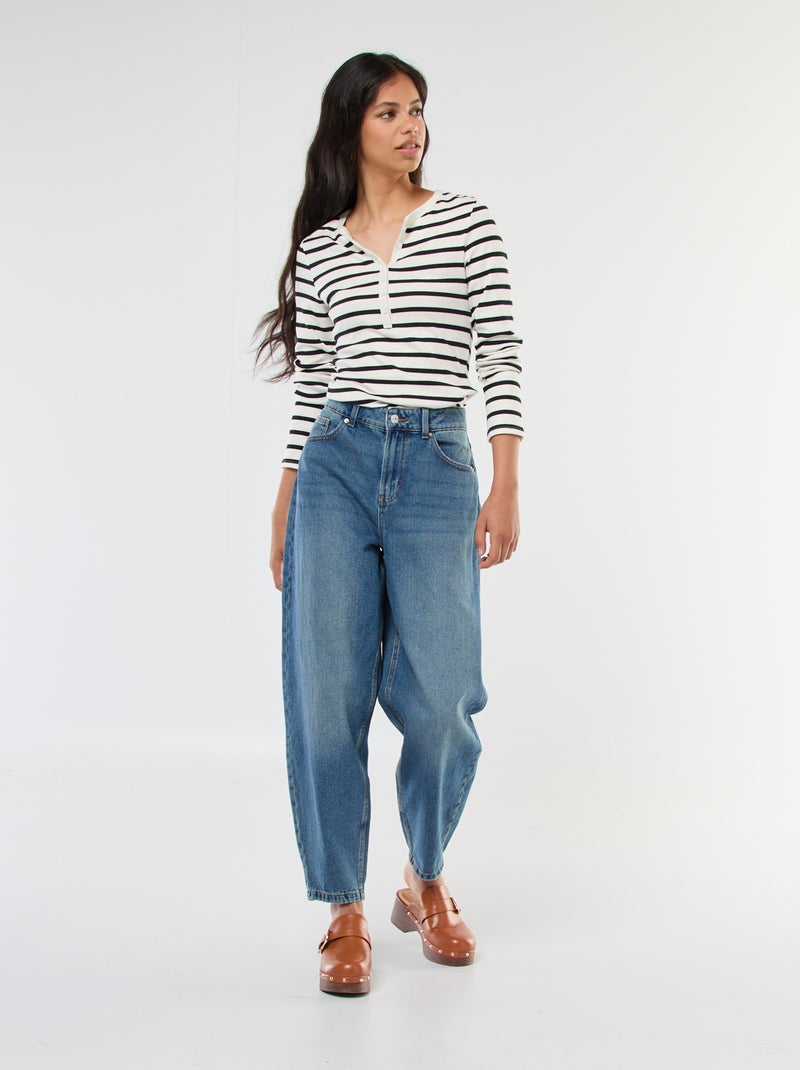 Jeans mom a vita alta Blu - Kiabi