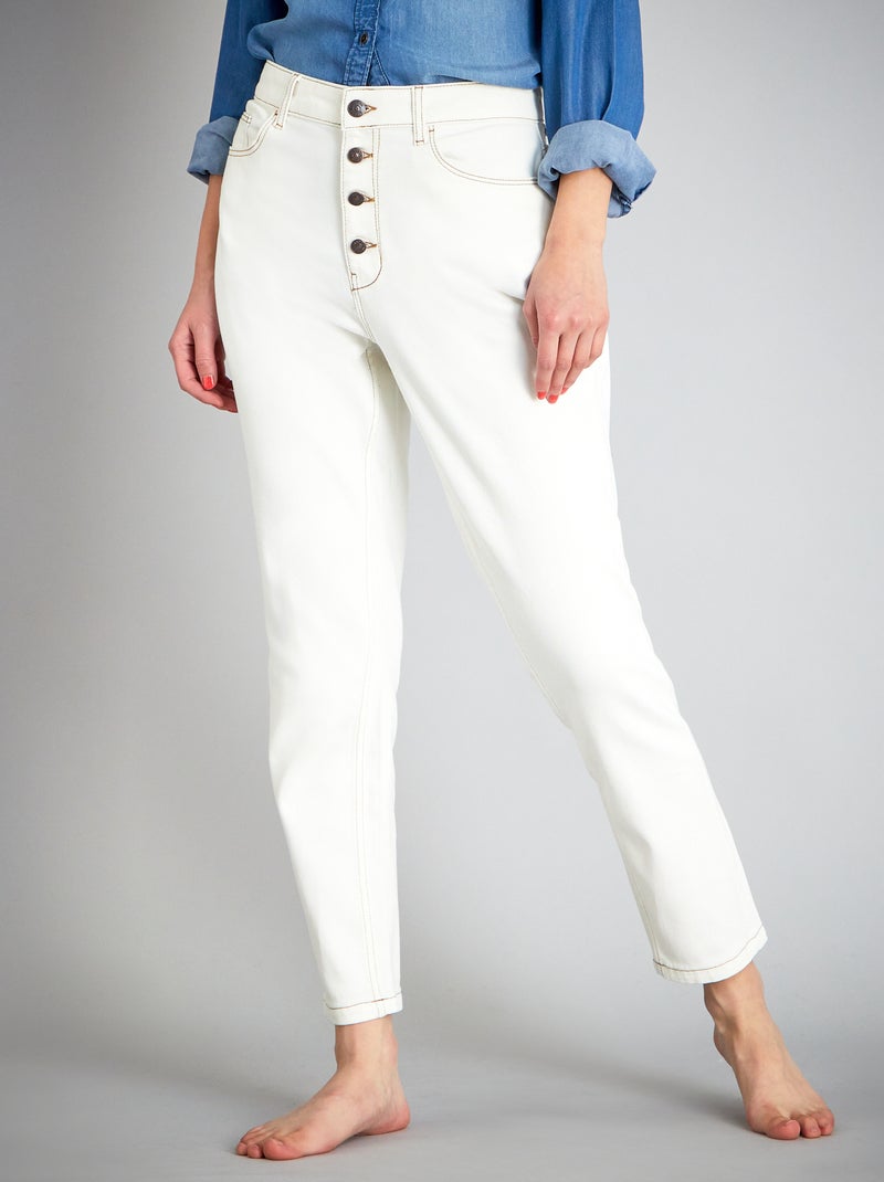 Jeans mom a vita molto alta - L28 BIANCO - Kiabi