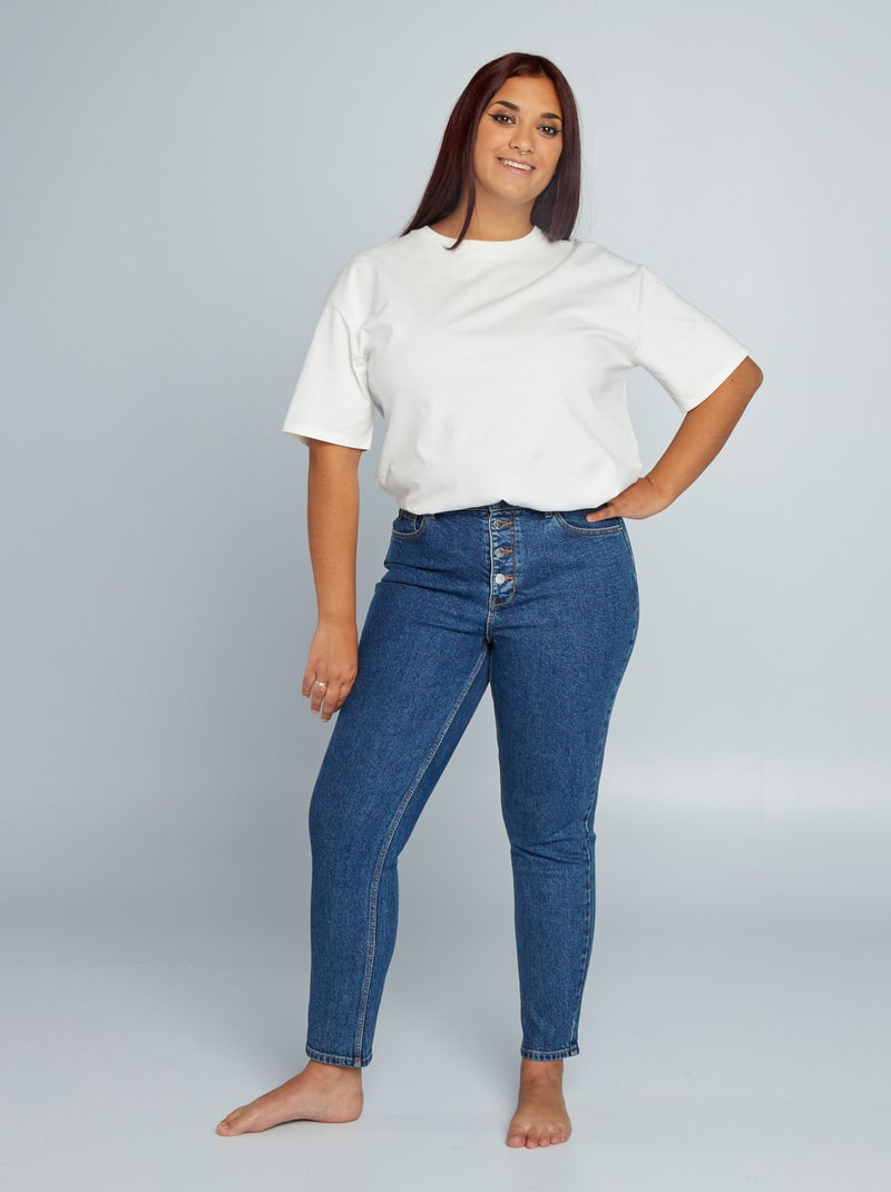 Jeans mom a vita molto alta - L30 BLU - Kiabi