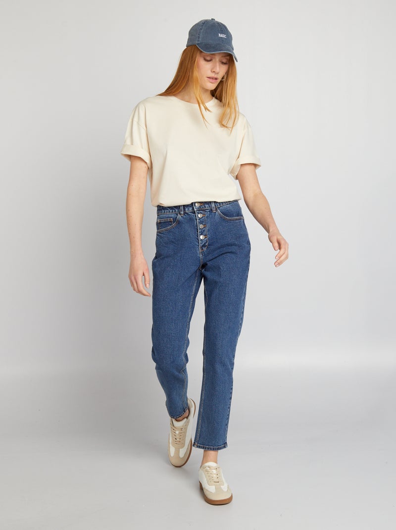 Jeans mom a vita molto alta - L30 BLU - Kiabi