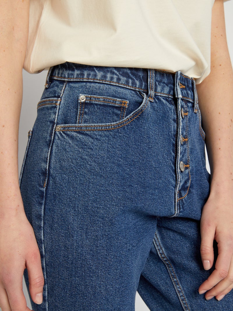 Jeans mom a vita molto alta - L30 BLU - Kiabi