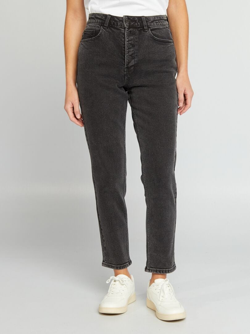 Jeans mom a vita molto alta - L30 NERO - Kiabi