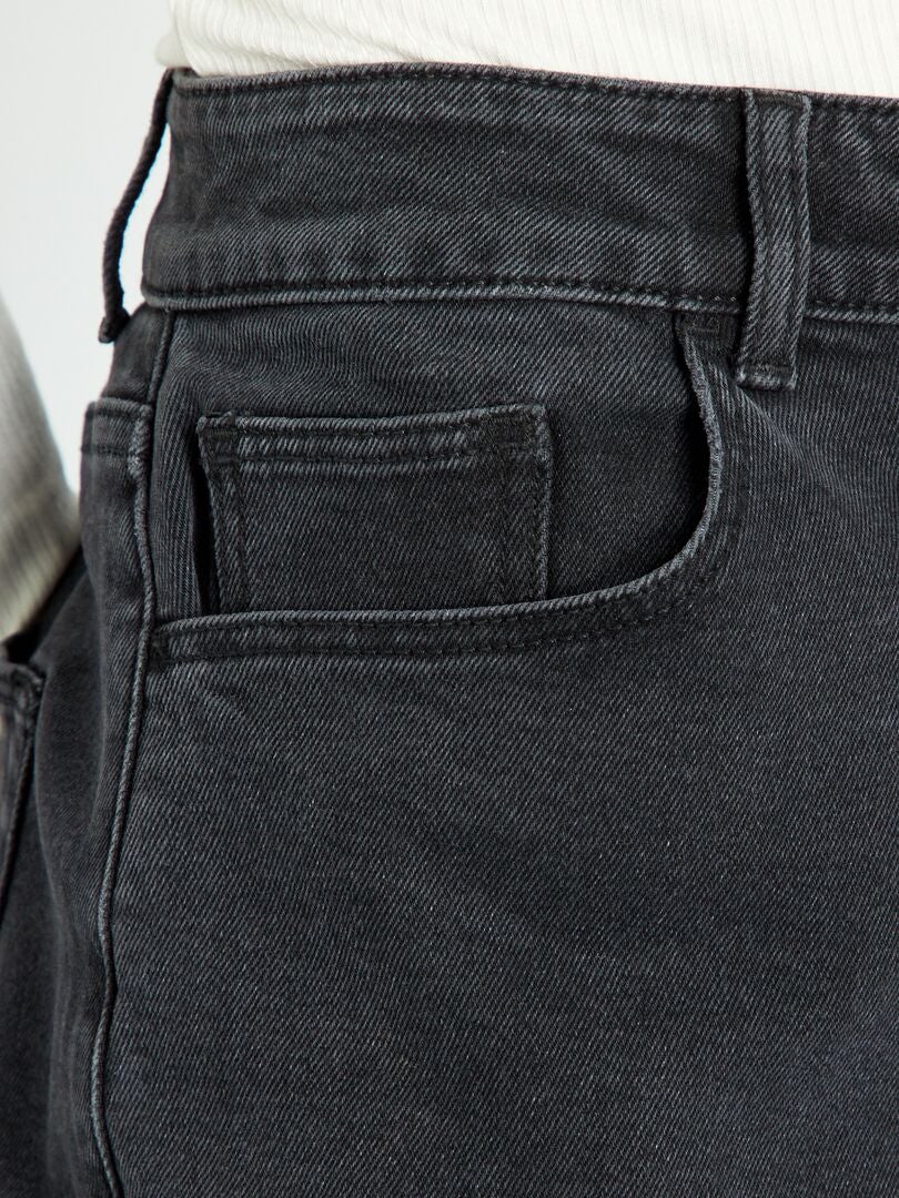 Jeans mom a vita molto alta - L30 NERO - Kiabi