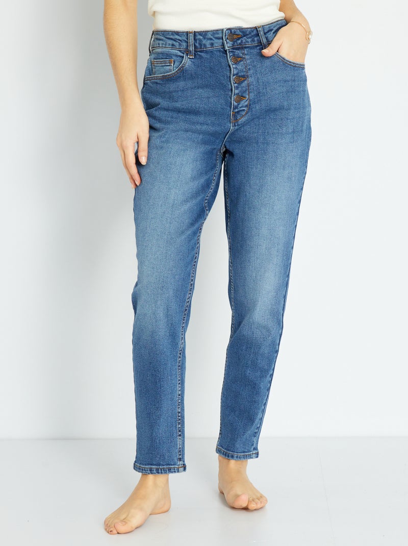 Jeans mom a vita molto alta - L32 BLU - Kiabi
