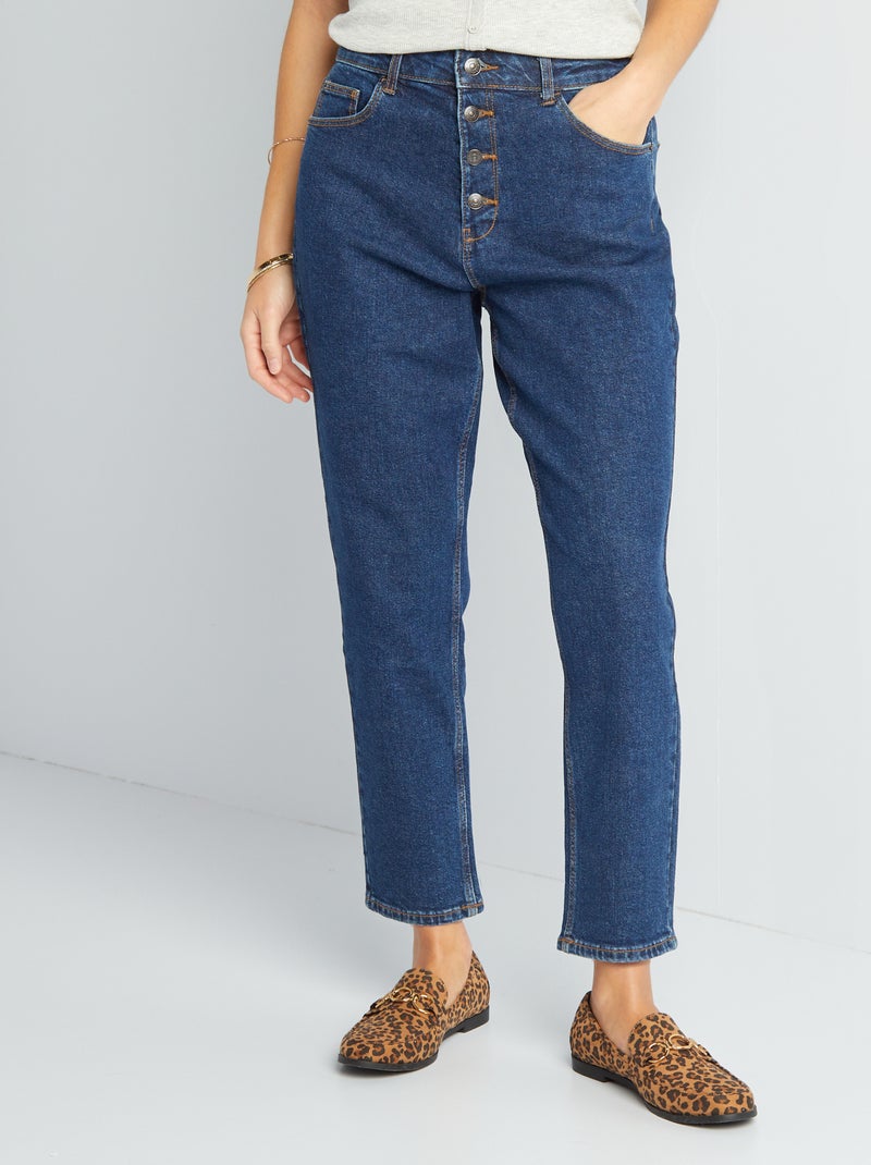 Jeans mom a vita molto alta - L34 BLU - Kiabi