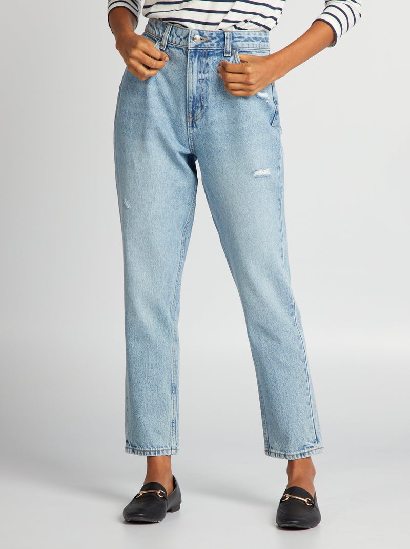Jeans mom a vita molto alta BLU - Kiabi