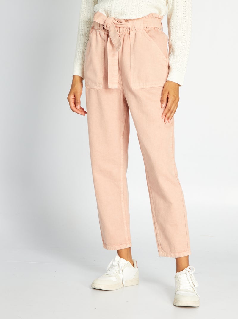 Jeans mom con cintura Rosa - Kiabi