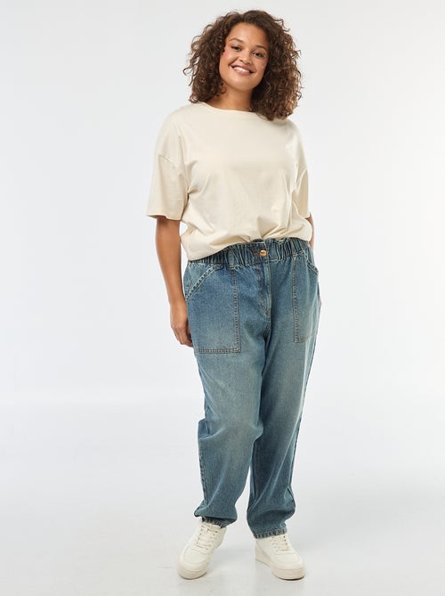 Jeans mom con elastico in vita - Kiabi