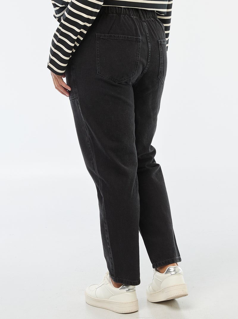 Jeans mom con elastico in vita Grigio - Kiabi