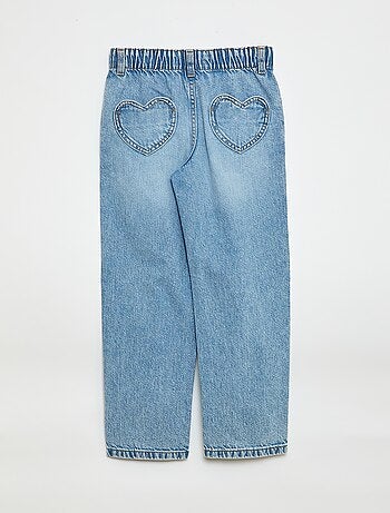 Jeans mom con tasche a forma di cuore