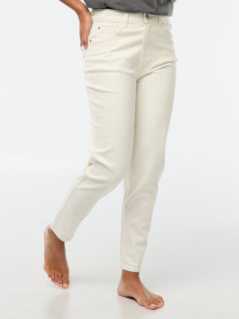 Jeans mom fit 5 tasche L34 Bianco - Kiabi