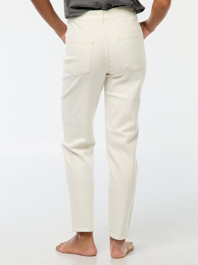 Jeans mom fit 5 tasche L34 Bianco - Kiabi