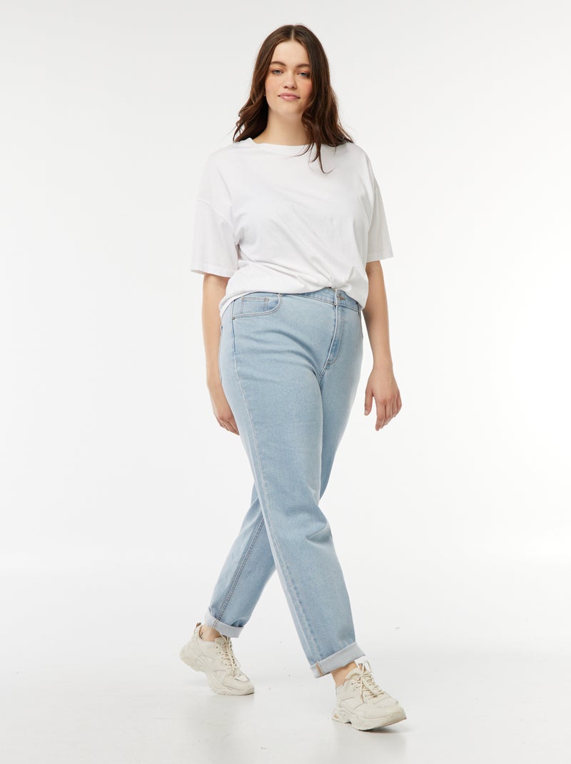 Jeans mom fit a vita alta - L30 Blu - Kiabi