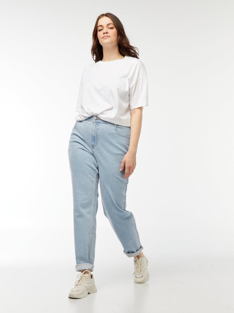 Jeans mom fit a vita alta - L34 Blu - Kiabi